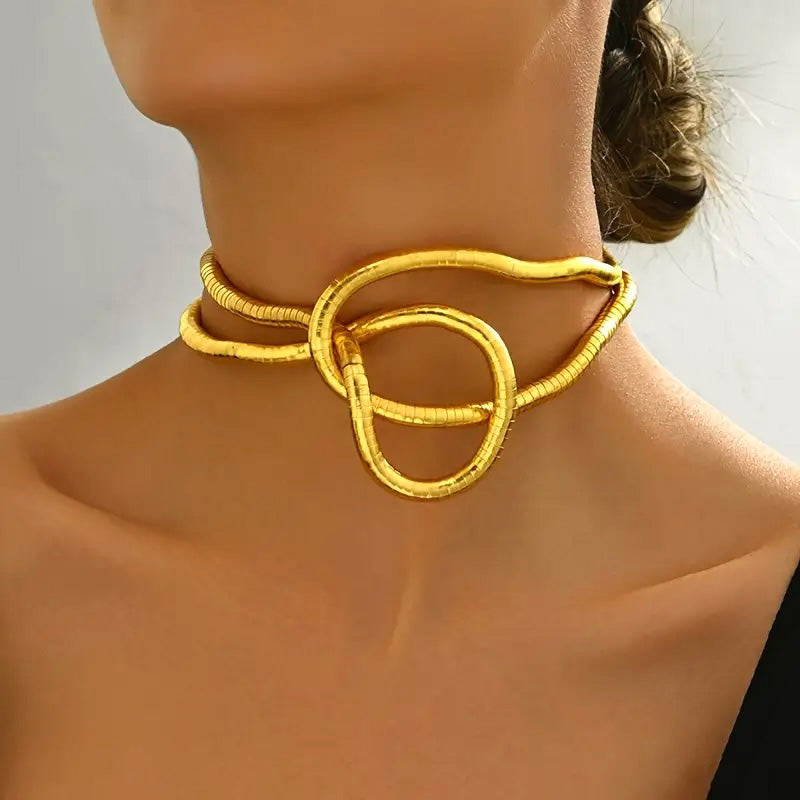 Flexible snake necklace / Bracelet (Golden)