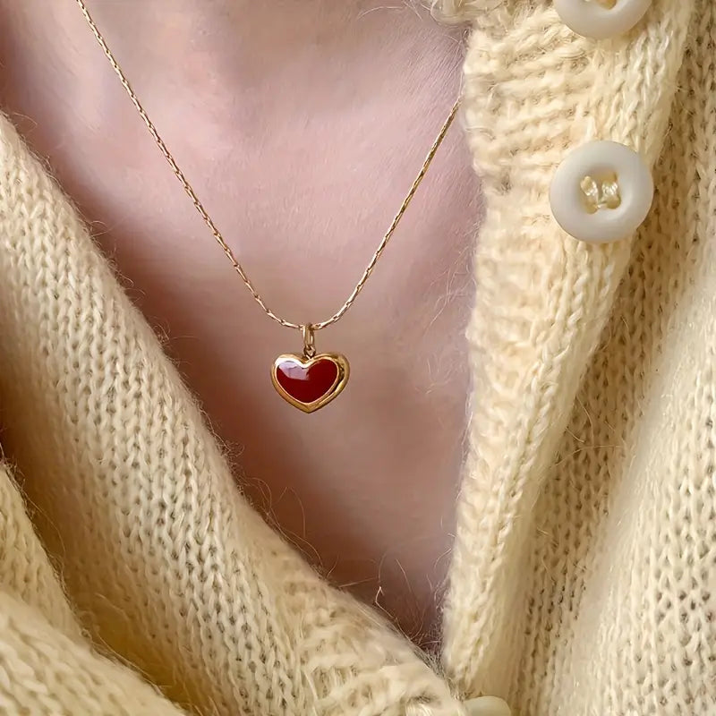 18k gold plated Red Heart Pendant
