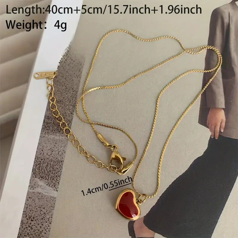 18k gold plated Red Heart Pendant