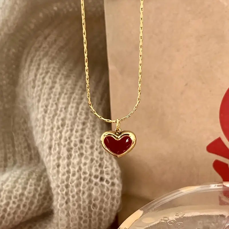18k gold plated Red Heart Pendant