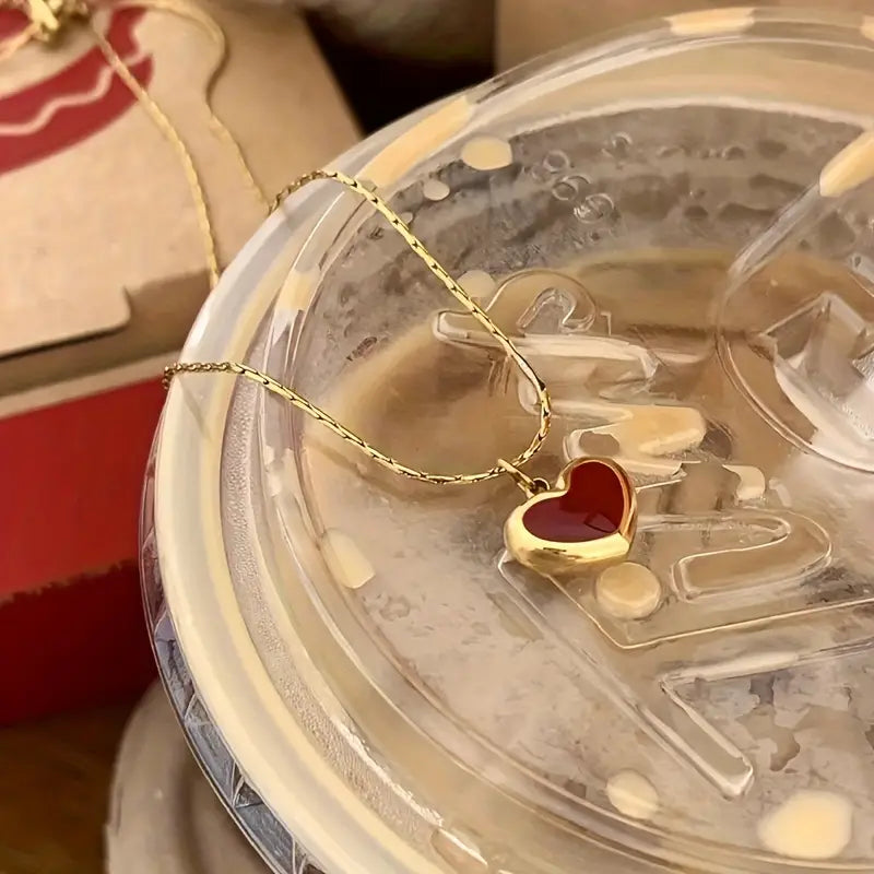 18k gold plated Red Heart Pendant