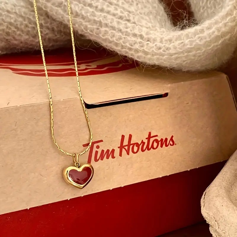 18k gold plated Red Heart Pendant