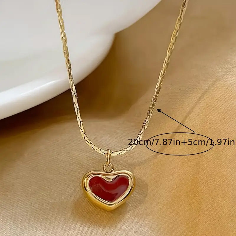 18k gold plated Red Heart Pendant
