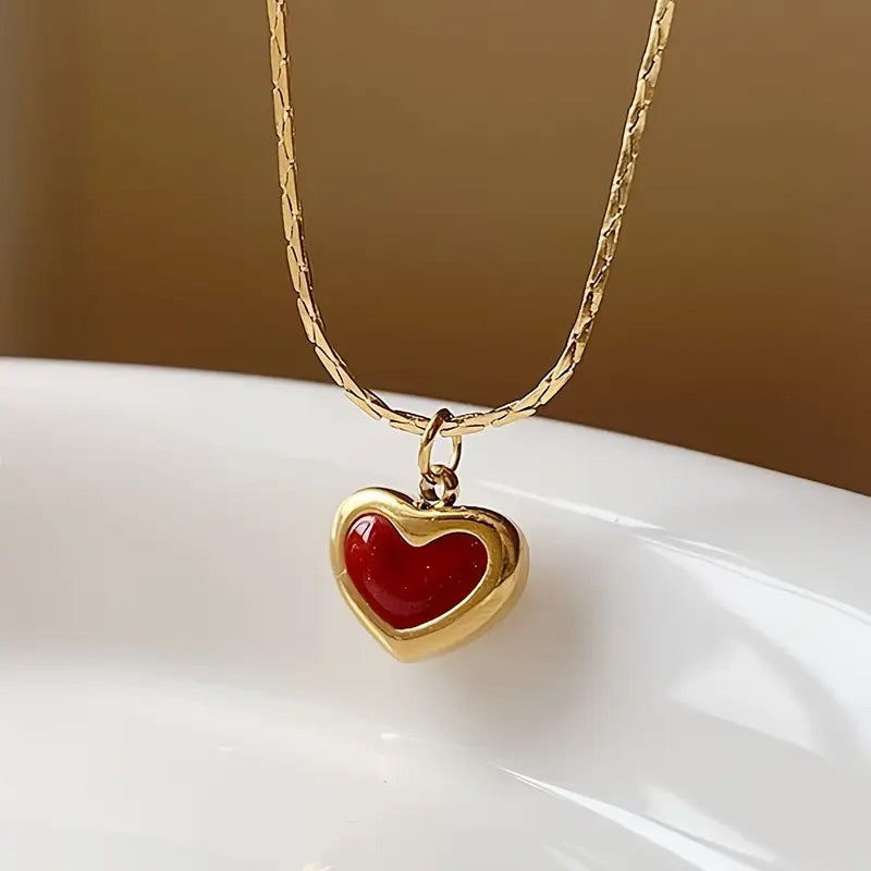 18k gold plated Red Heart Pendant