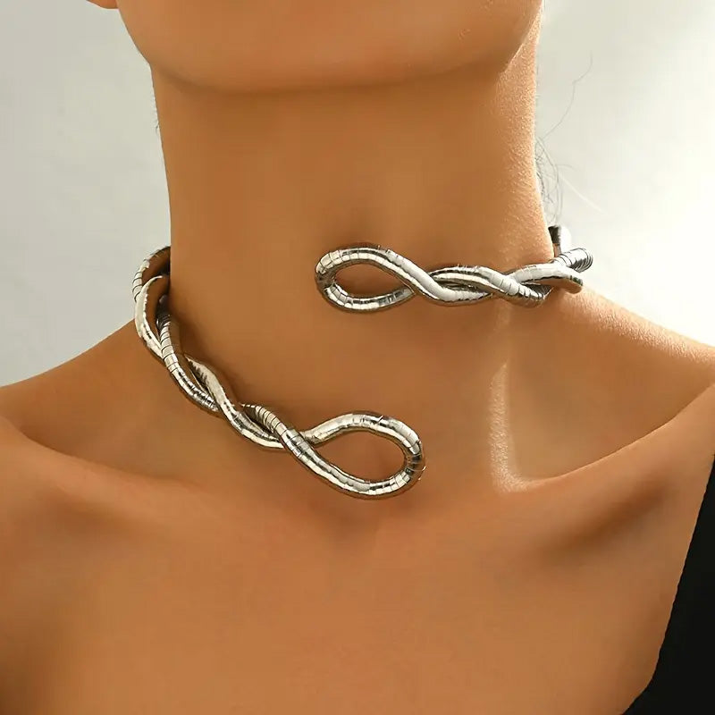 Flexible snake necklace / Bracelet (Golden)