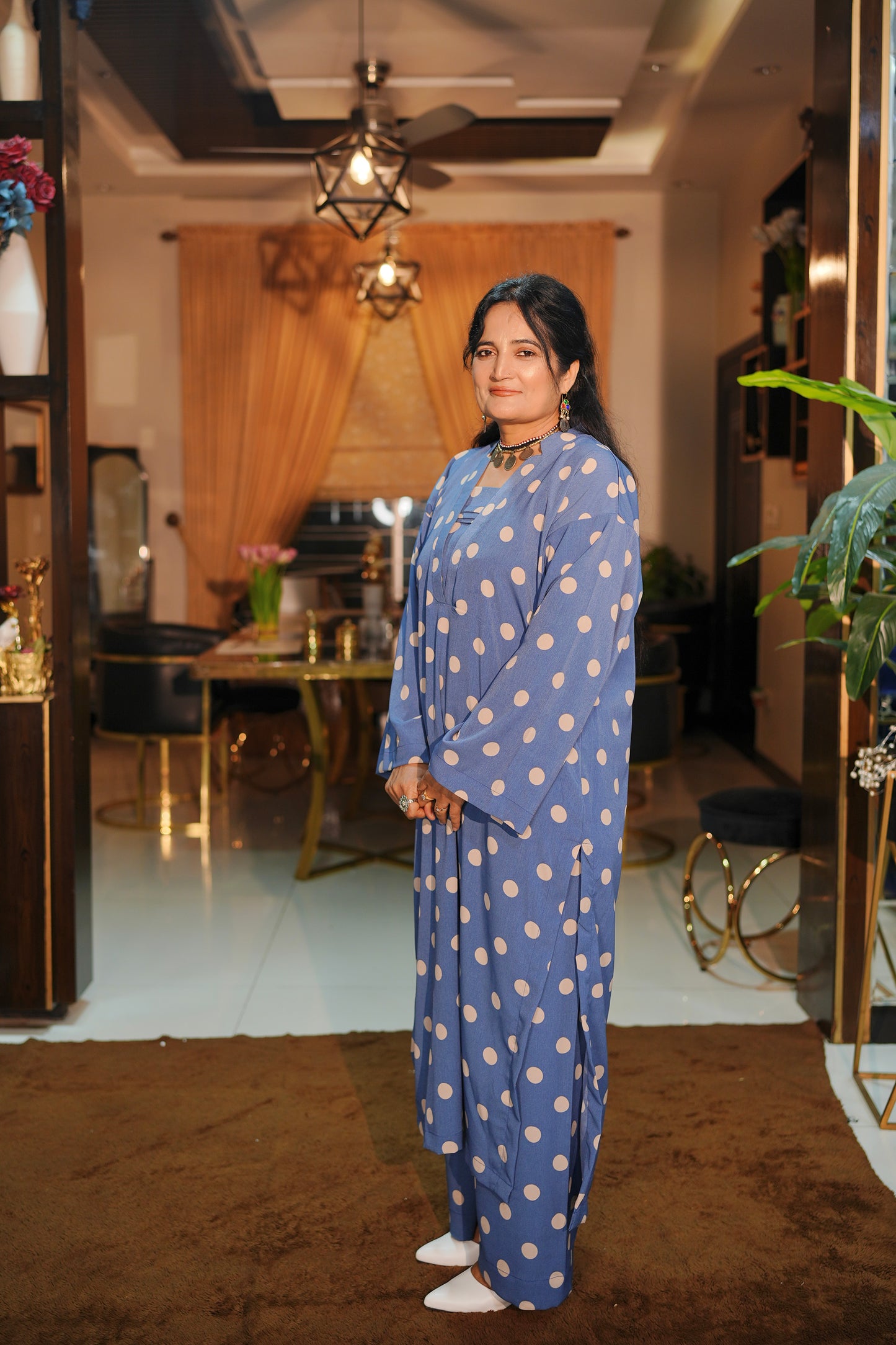 Polka Blue 2 pcs dress