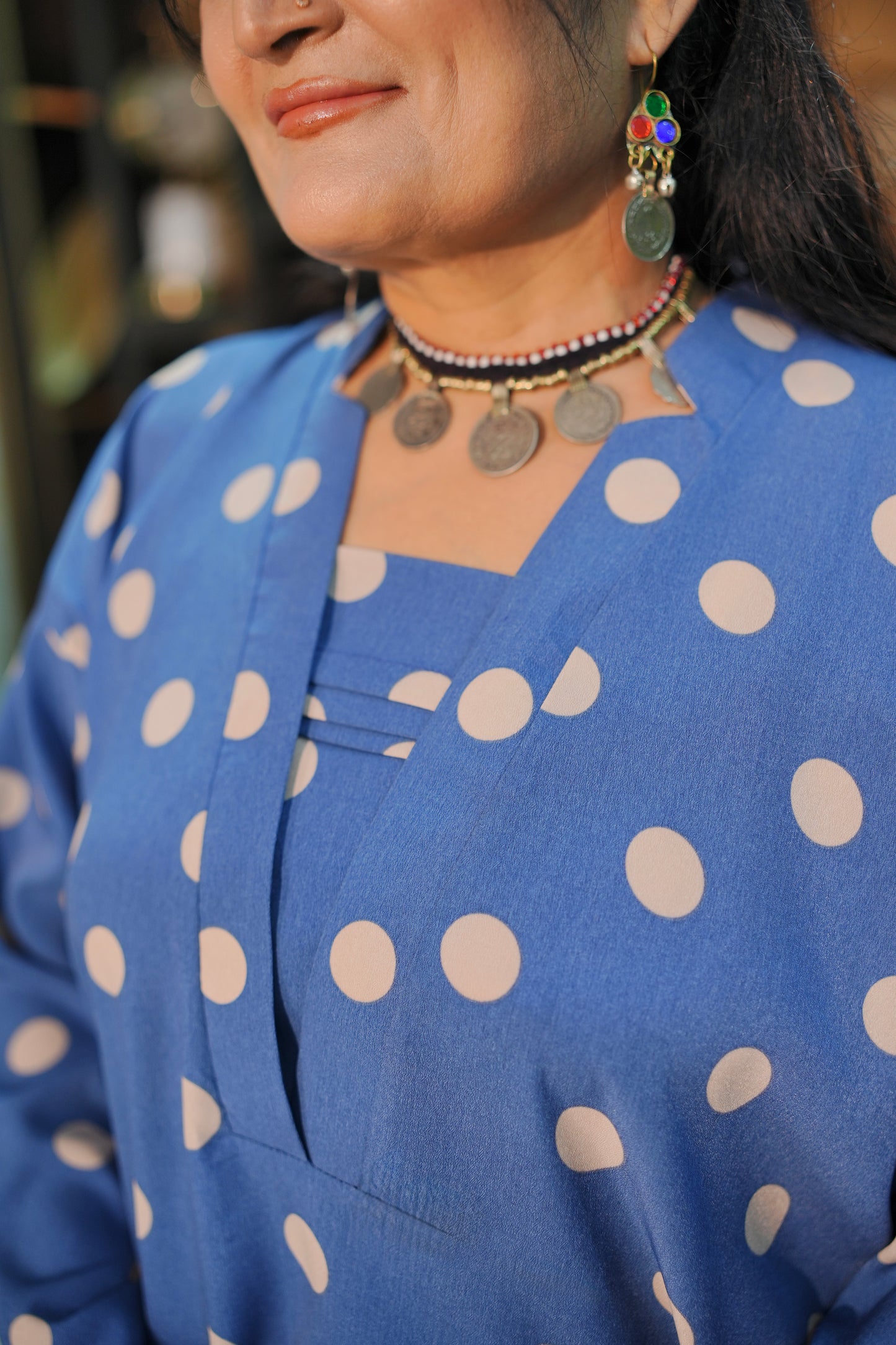 Polka Blue 2 pcs dress