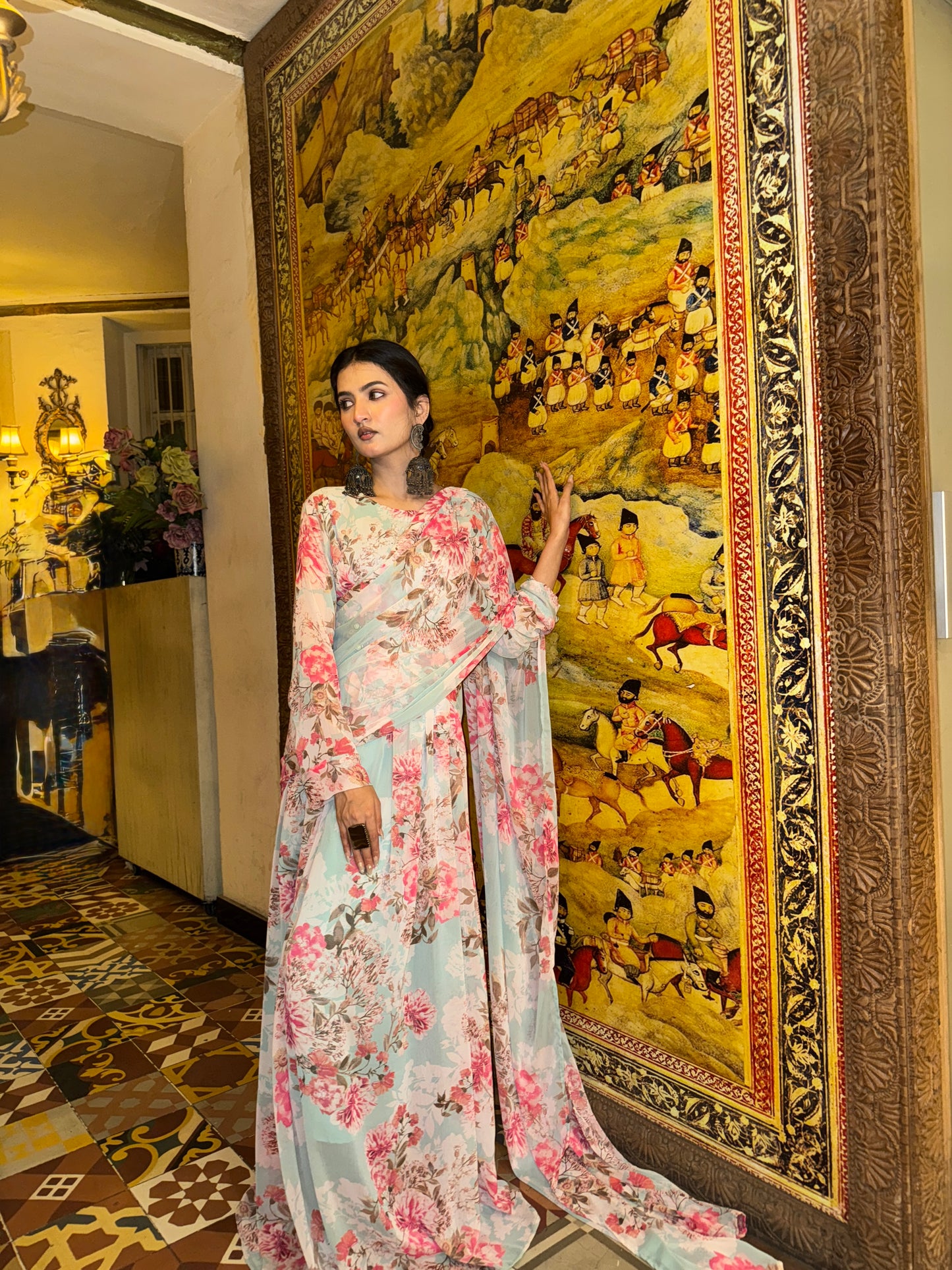 Blue Maxi Saree