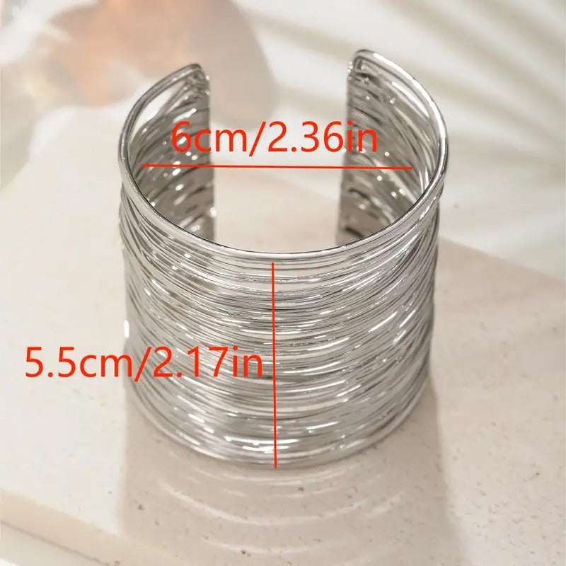 Multilayer Cuff Bracelet (Silver)