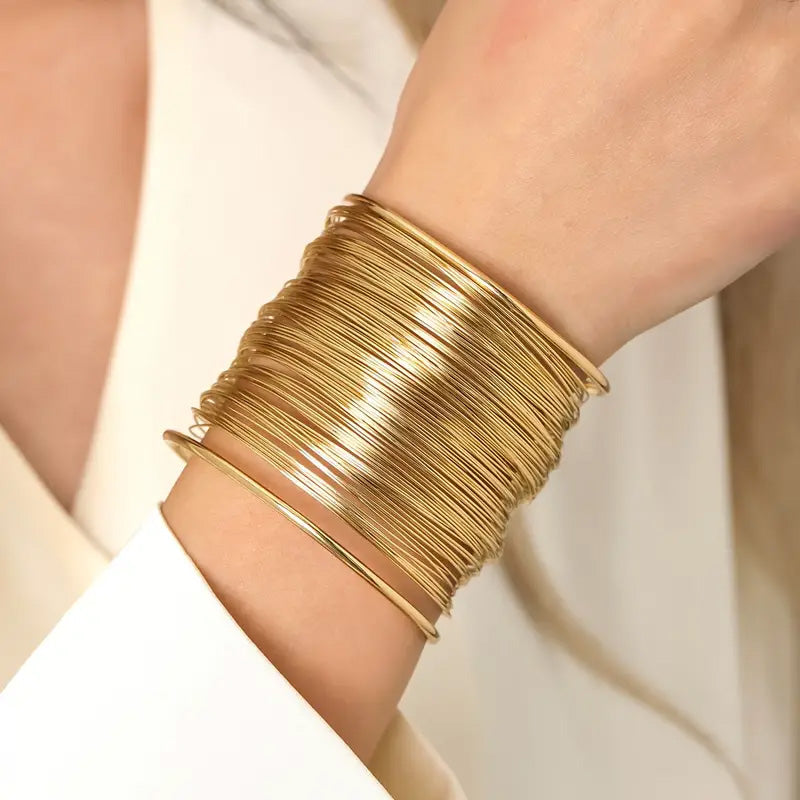 Multilayer Cuff Bracelet (Silver)