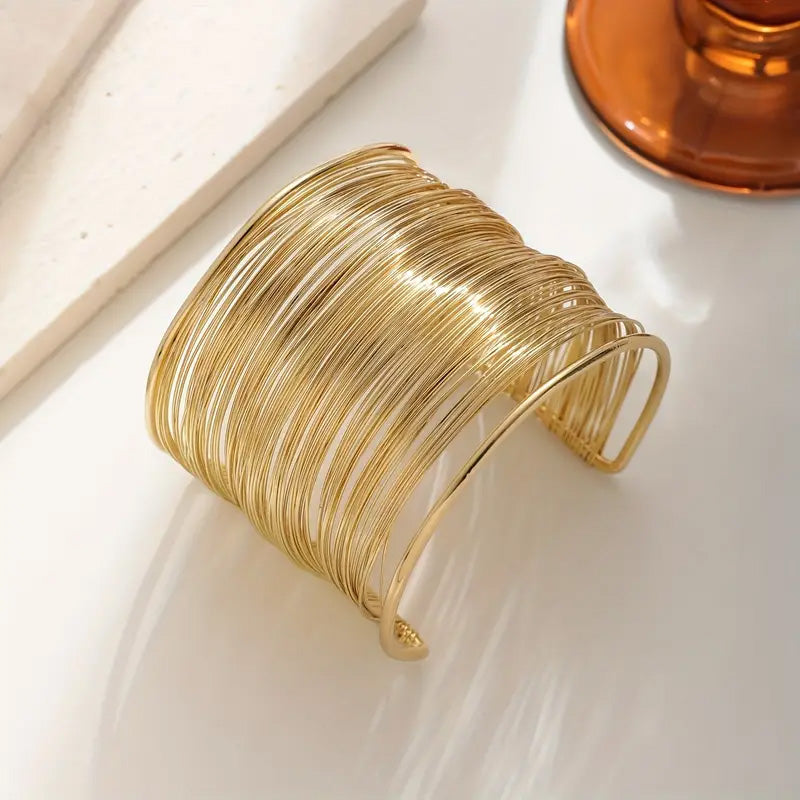 Multilayer Cuff Bracelet (Silver)