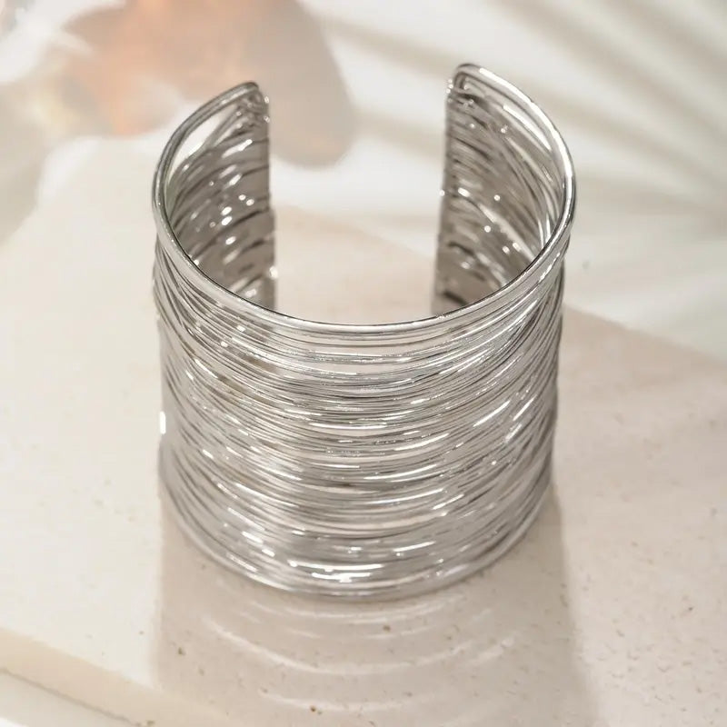 Multilayer Cuff Bracelet (Silver)