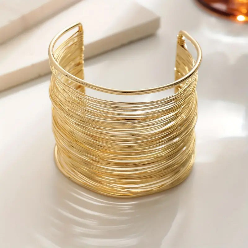 Multilayer Cuff Bracelet (Silver)