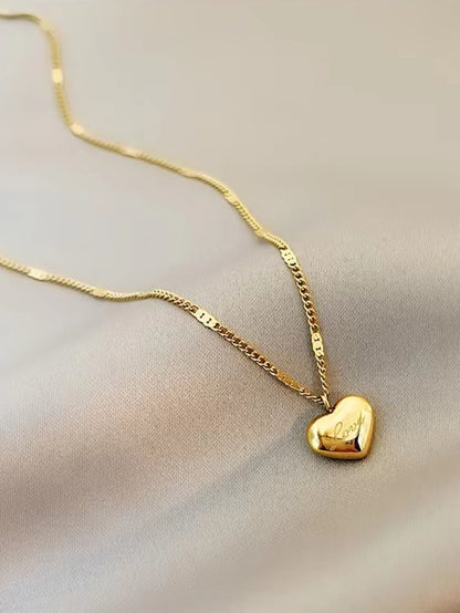 Stainless Steel Heart Charm Necklace