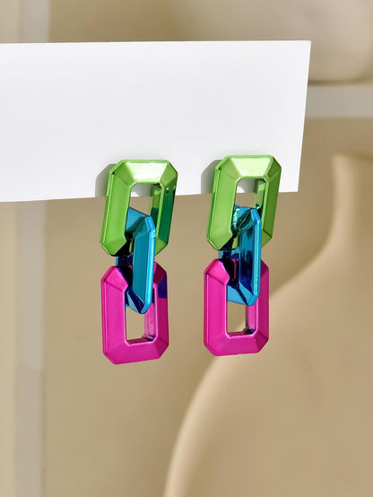 Geometric Chain Earrings