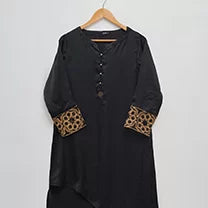 Silk Black Kurta