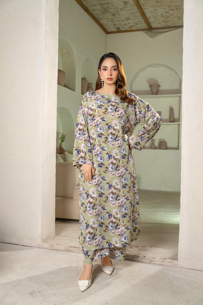 Olive Green 2pcs Dress