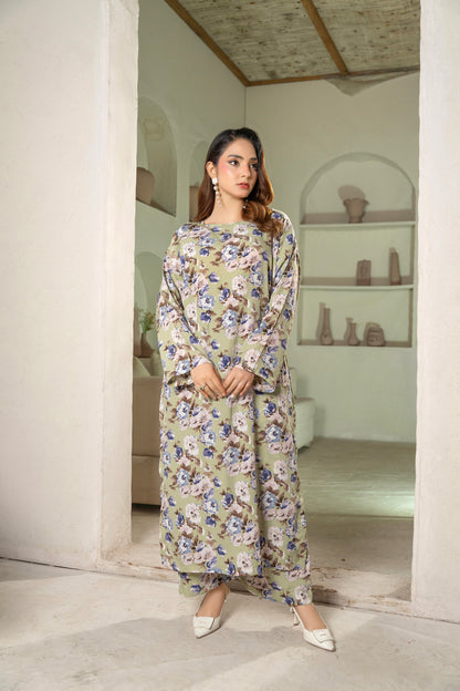 Olive Green 2pcs Dress