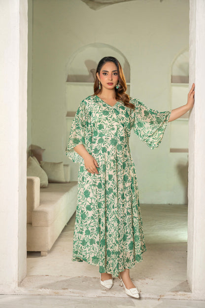 Cream Green Maxi