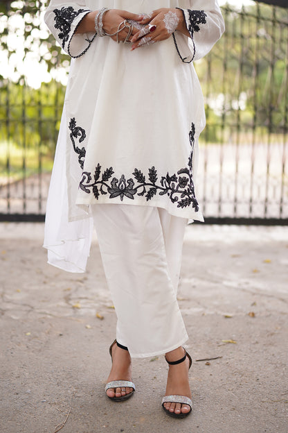 3 pcs white charm embroidered dress