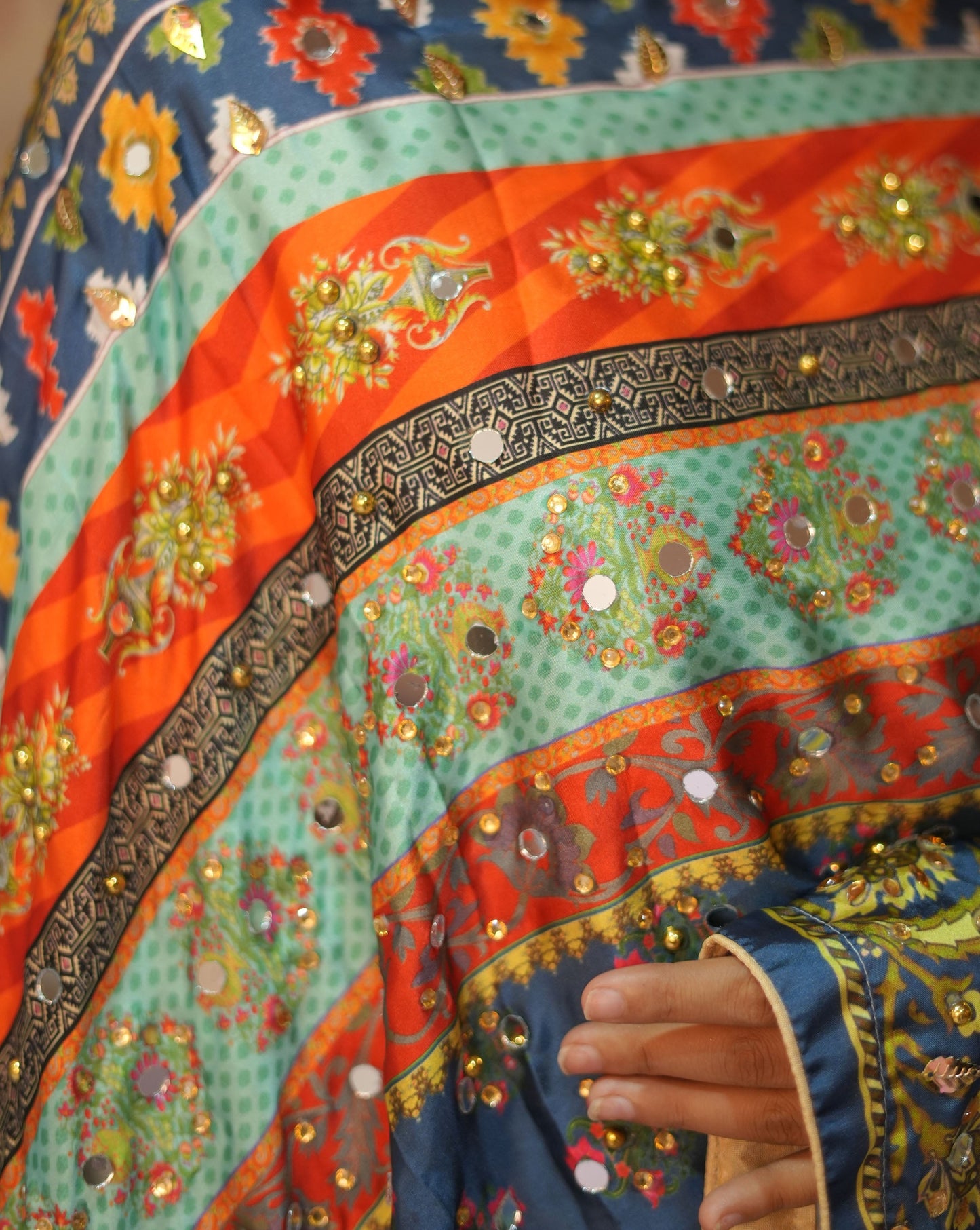 Satrangi silk shawl